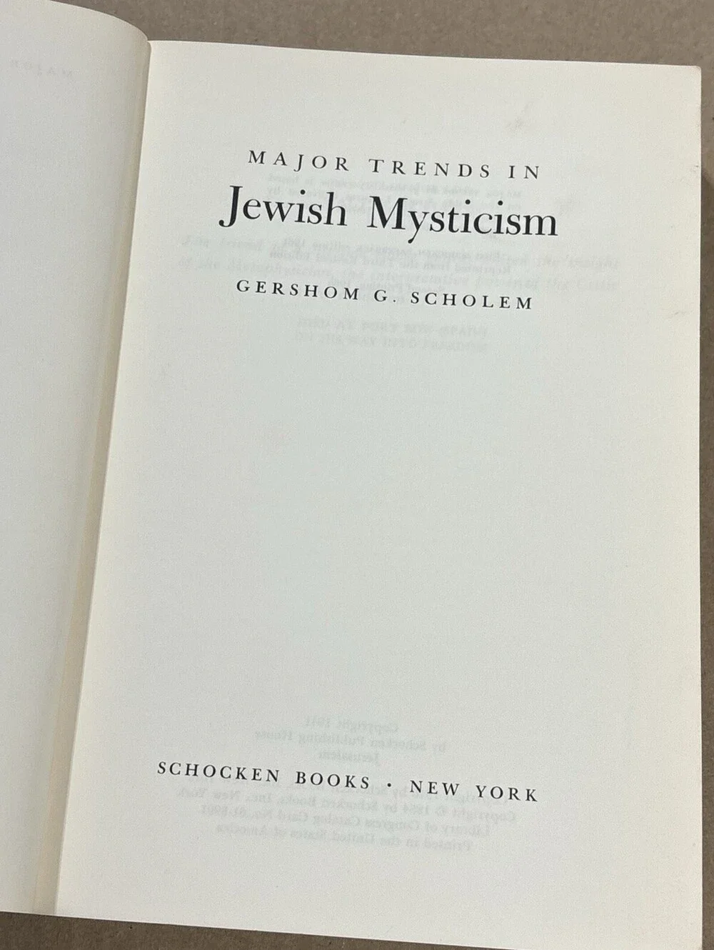 Major Trends in Jewish Mysticism Gershom G Scholem PB 1965 Second Printing